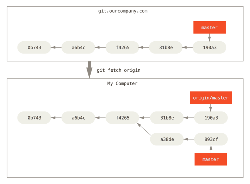 `git fetch` updates your remote-tracking branches